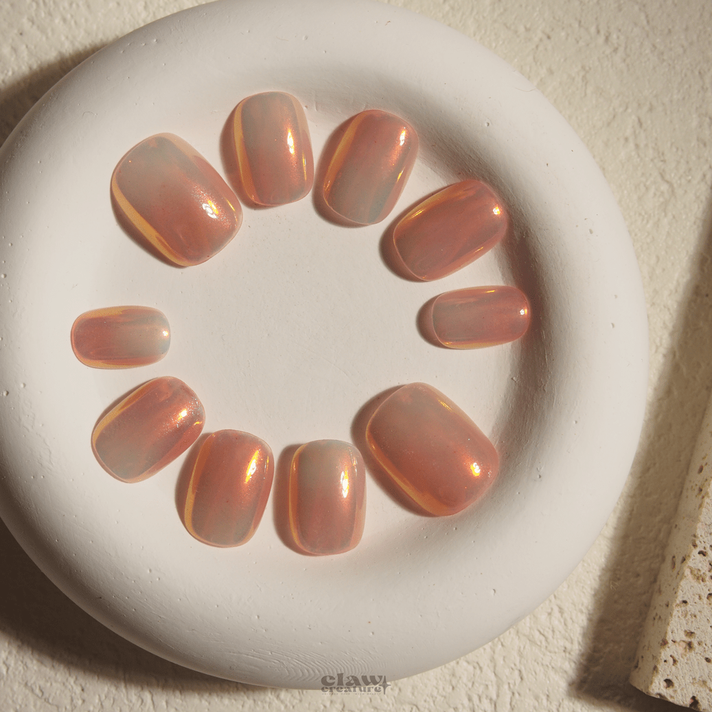 Rose Gold Elegance - Handmade Press on Nails by Clawcreature - Handmade Press - on Nails