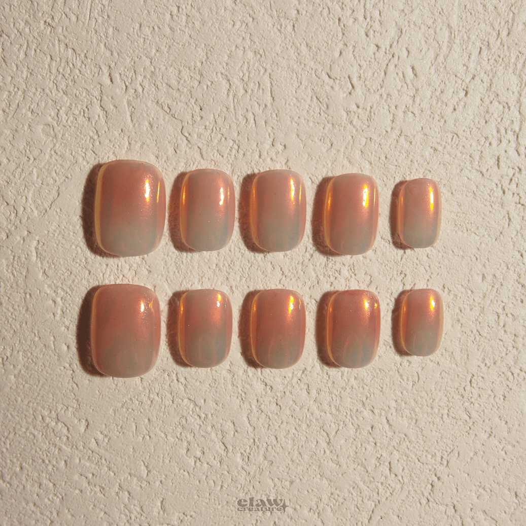 Rose Gold Elegance - Handmade Press on Nails by Clawcreature - Handmade Press - on Nails
