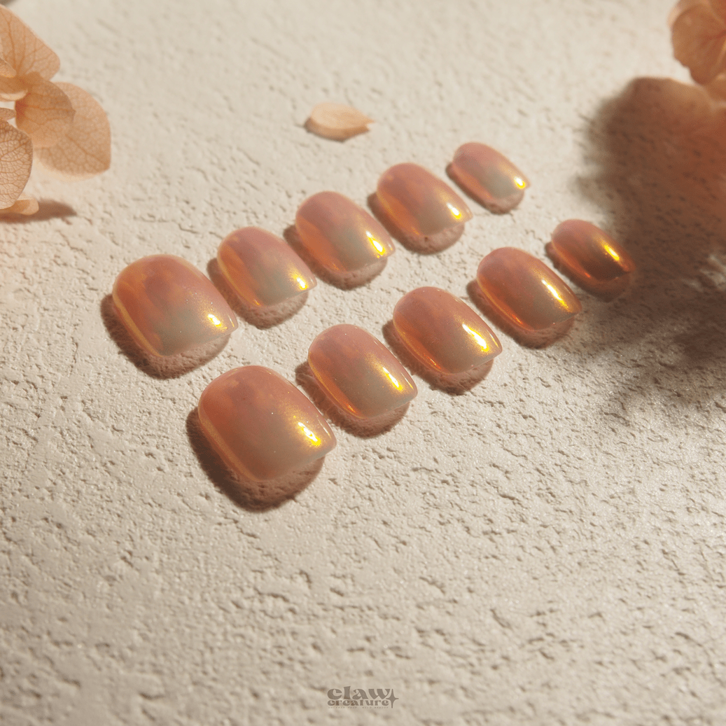 Rose Gold Elegance - Handmade Press on Nails by Clawcreature - Handmade Press - on Nails