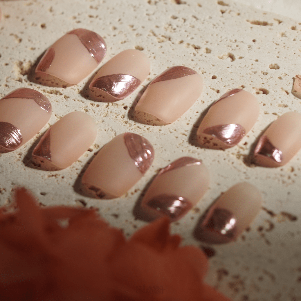 Rose Pink Elegance - Handmade Press on Nails by Clawcreature - Handmade Press - on Nails