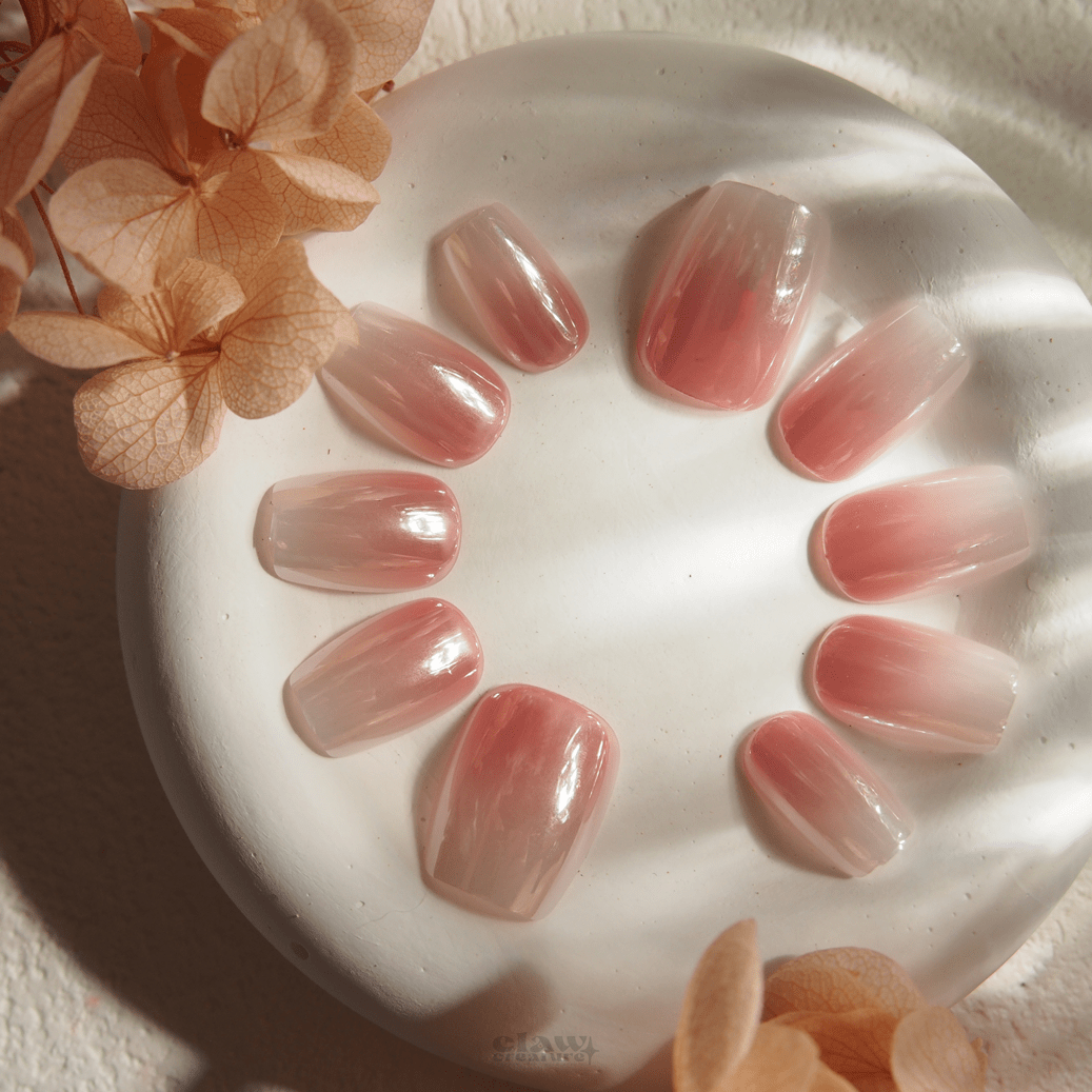 Roseate Iridescent - Handmade Press on Nails by Clawcreature - Handmade Press - on Nails