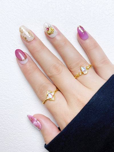 Royal Bloom - Handmade Press on Nails by Clawcreature - Handmade Press - on Nails