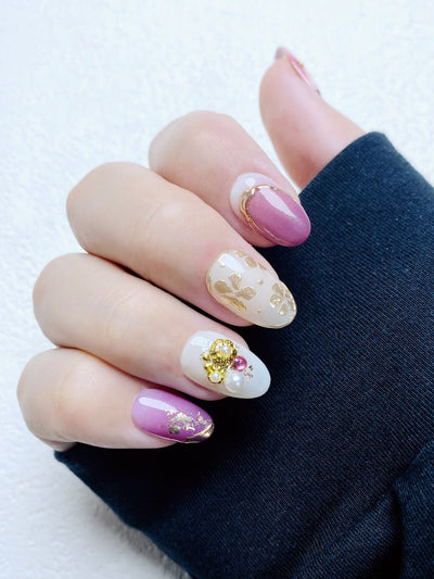 Royal Bloom - Handmade Press on Nails by Clawcreature - Handmade Press - on Nails