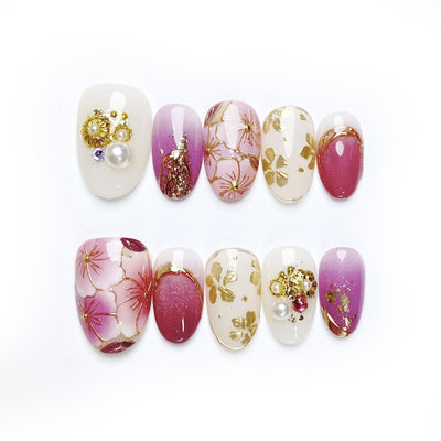 Royal Bloom - Handmade Press on Nails by Clawcreature - Handmade Press - on Nails