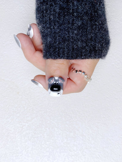 Sasha the Schnauzer - Handmade Press on Nails by Clawcreature - Handmade Press - on Nails