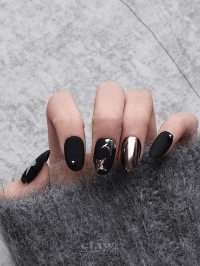 Silver Star - Handmade Press on Nails by Clawcreature - Handmade Press - on Nails