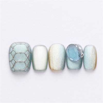 Siren of Mermaid - Handmade Press on Nails by Clawcreature - Handmade Press - on Nails