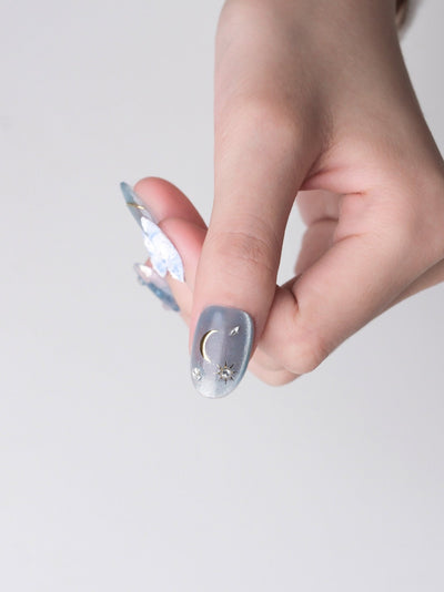 Sky Whisper - Handmade Press on Nails by Clawcreature - Handmade Press - on Nails