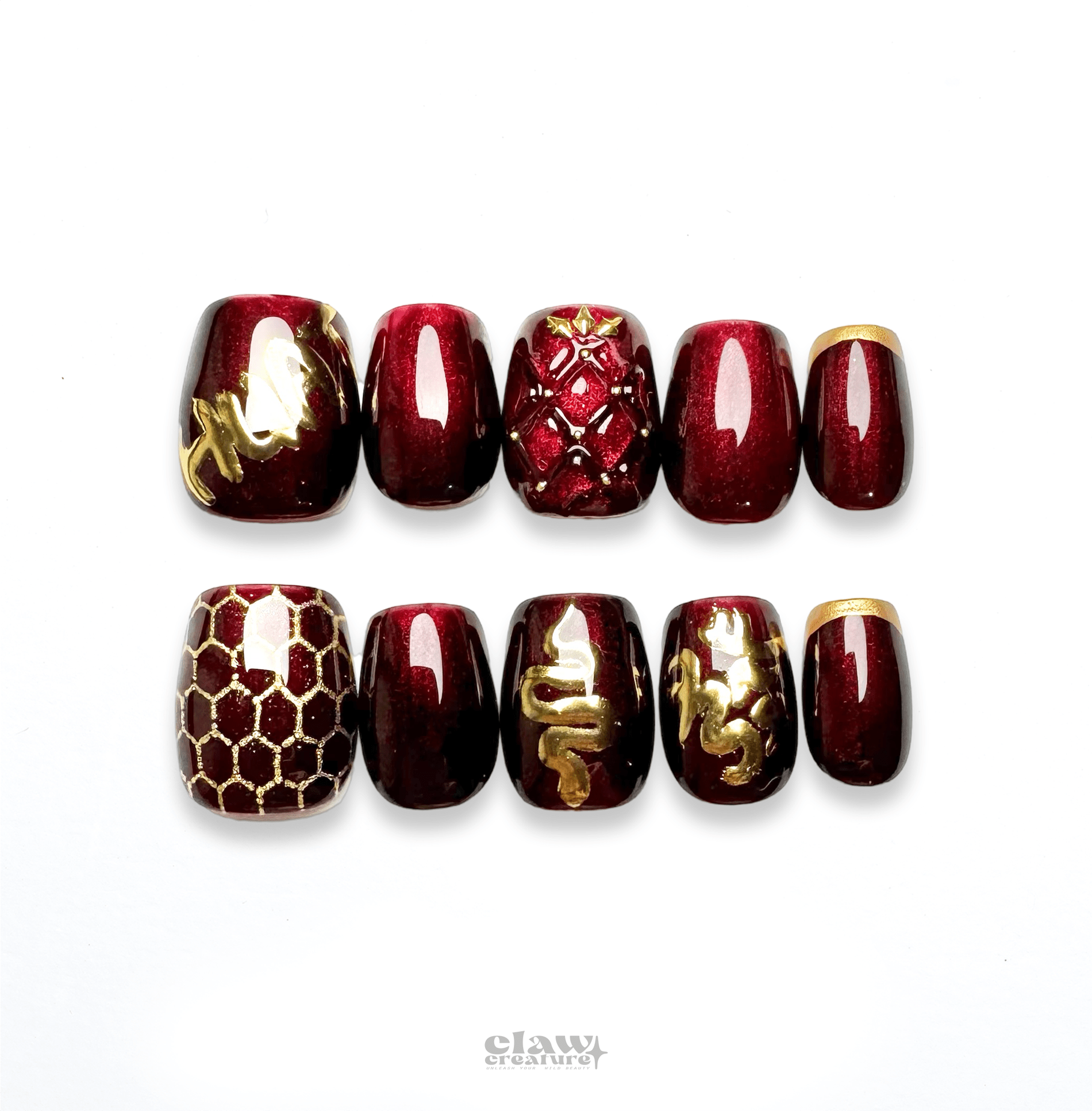 Slither & Prosper - Handmade Press on Nails by Clawcreature - Handmade Press - on Nails