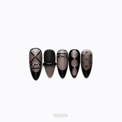 Smoke and Silk - Handmade Press on Nails by Clawcreature - Handmade Press - on Nails
