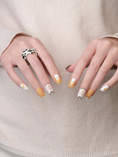 Sophie the Cat - Handmade Press on Nails by Clawcreature - Handmade Press - on Nails