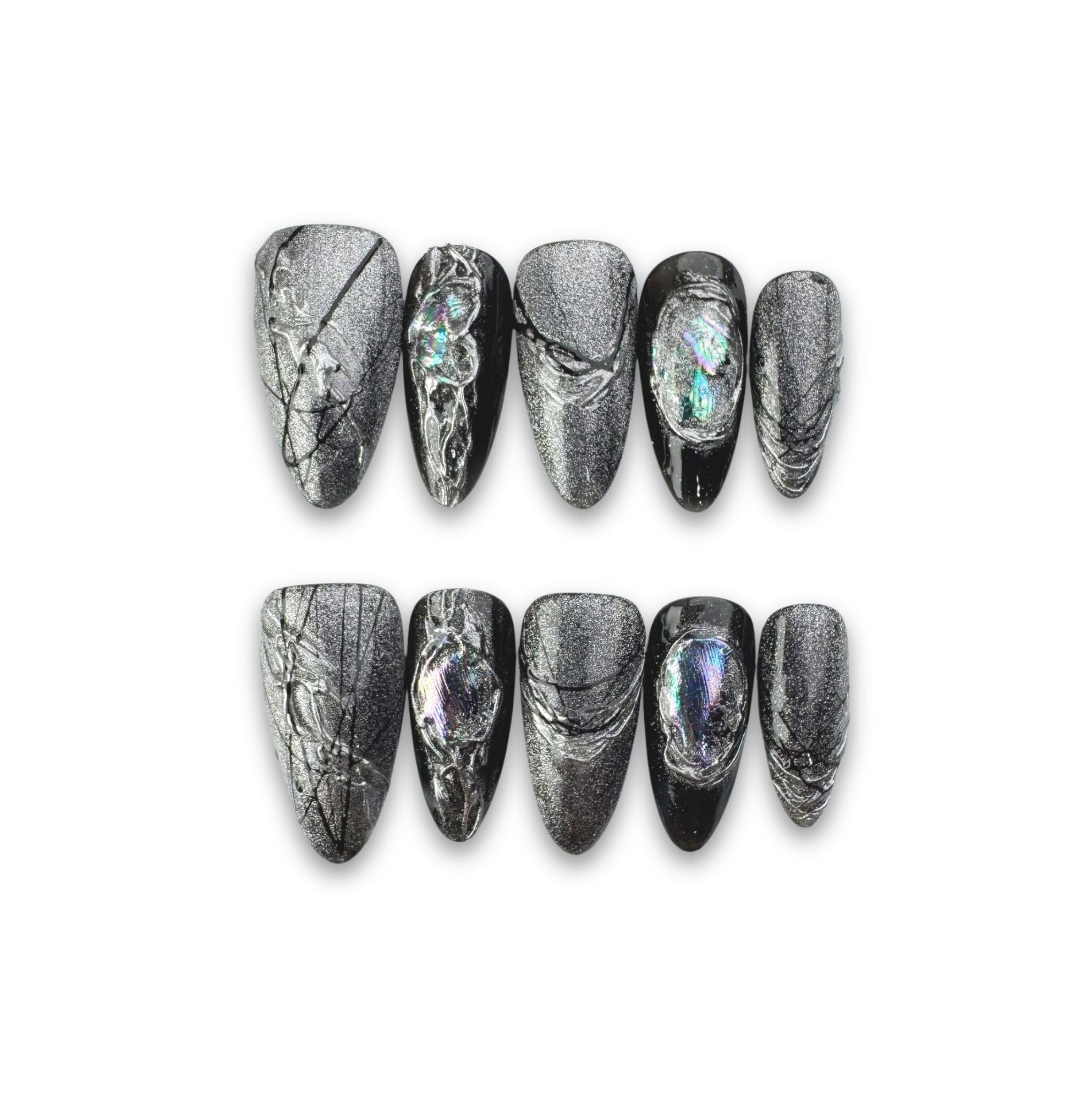 Space Eclipse - Handmade Press on Nails by Clawcreature - Handmade Press - on Nails