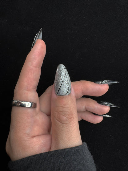 Space Eclipse - Handmade Press on Nails by Clawcreature - Handmade Press - on Nails