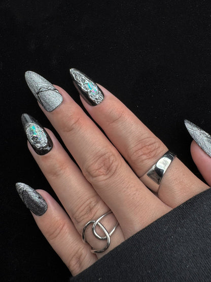 Space Eclipse - Handmade Press on Nails by Clawcreature - Handmade Press - on Nails