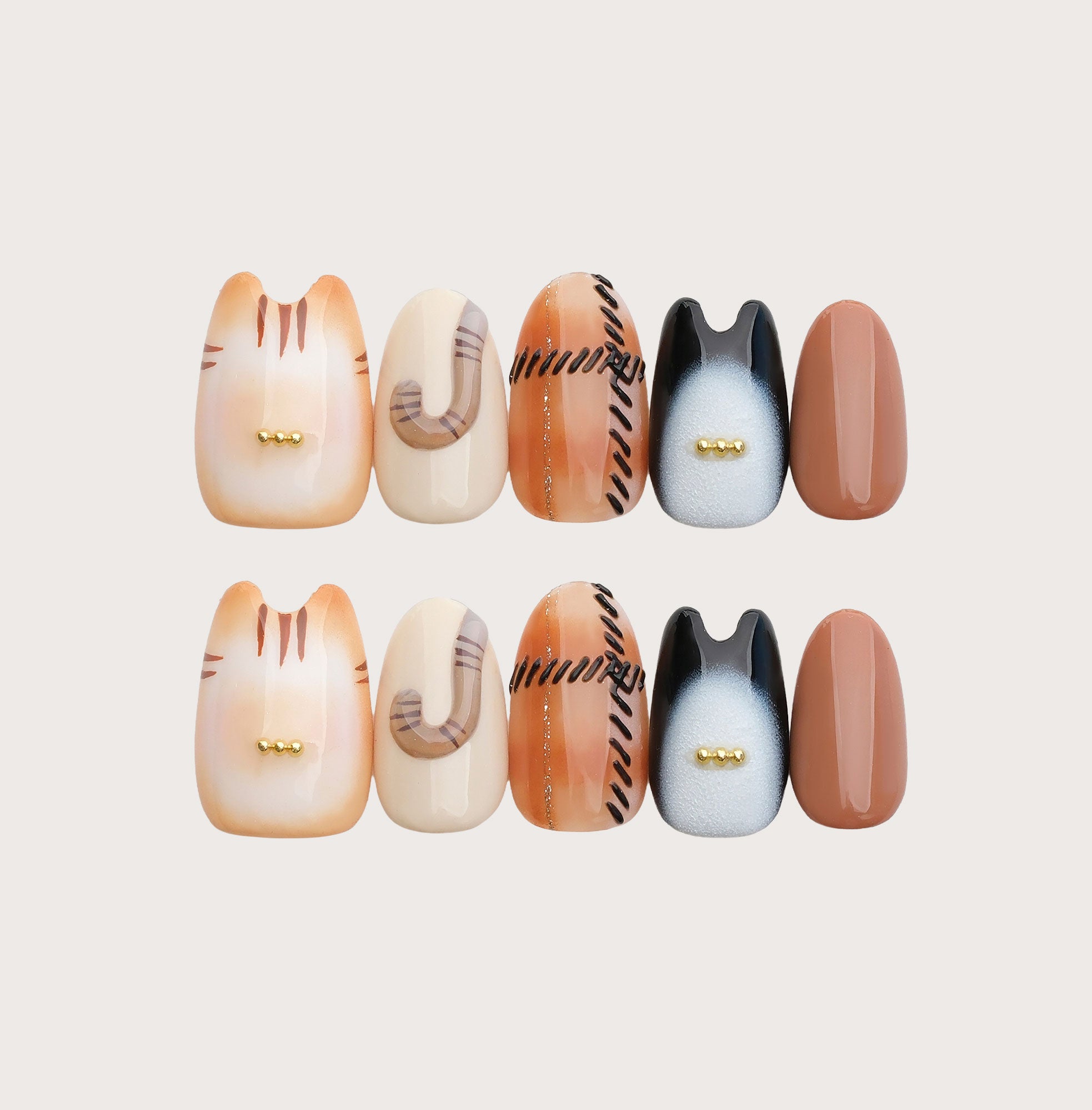 Stitch the Cat - Handmade Press on Nails by Clawcreature - Handmade Press - on Nails