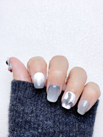 Storm the Husky - Handmade Press on Nails by Clawcreature - Handmade Press - on Nails