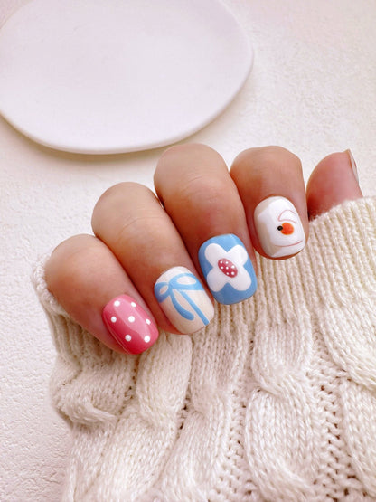 Summer Time - Handmade Press on Nails by Clawcreature - Handmade Press - on Nails