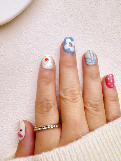 Summer Time - Handmade Press on Nails by Clawcreature - Handmade Press - on Nails