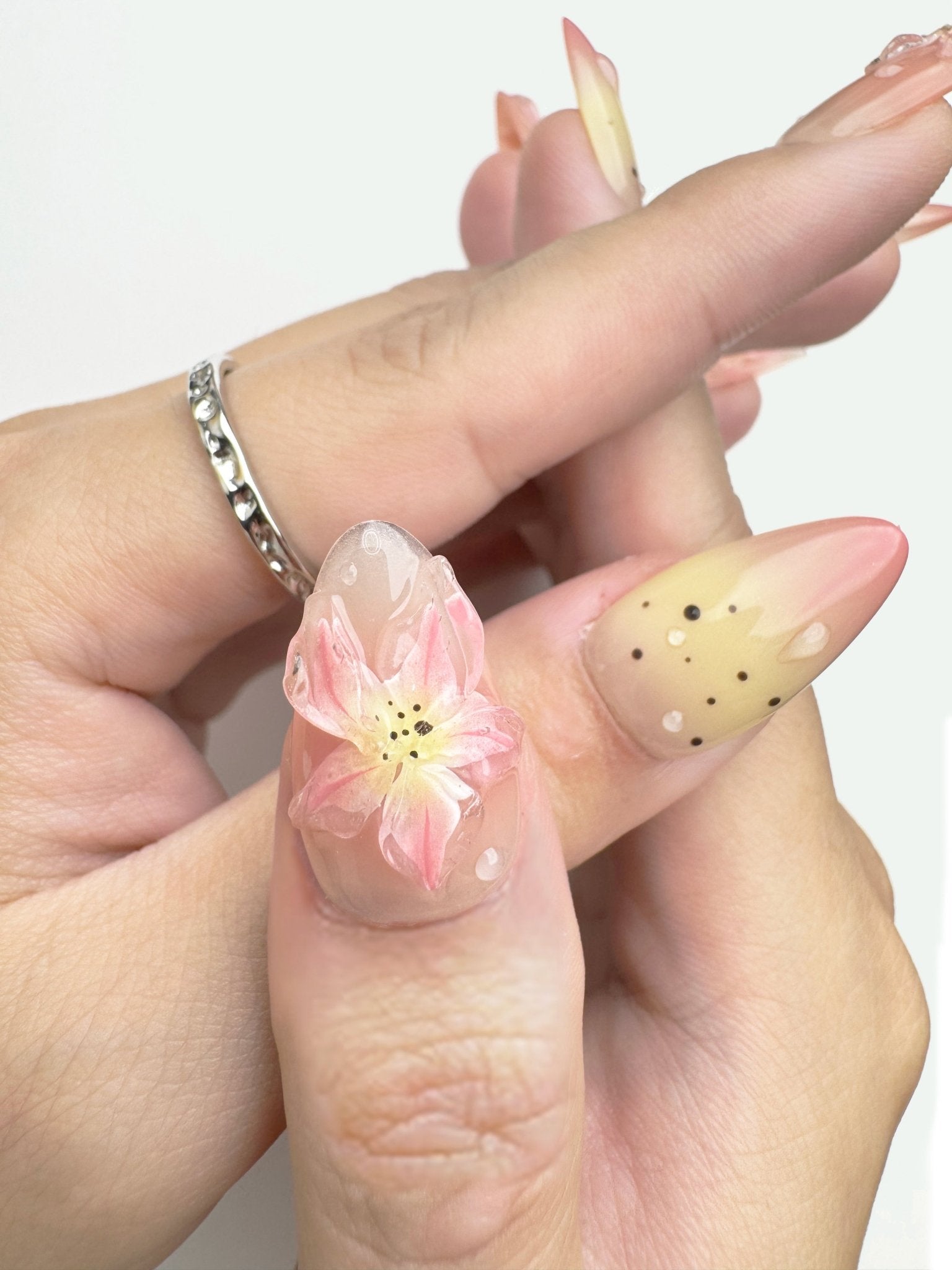 Sunset Bloom - Handmade Press on Nails by Clawcreature - Handmade Press - on Nails