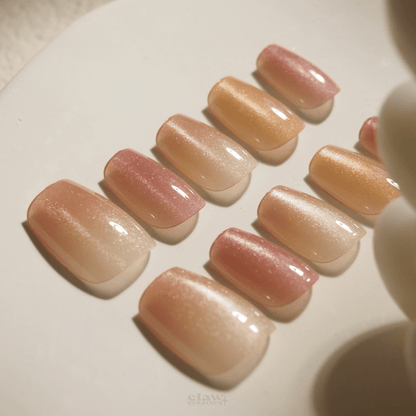 Sunset Elegance - Handmade Press on Nails by Clawcreature - Handmade Press - on Nails