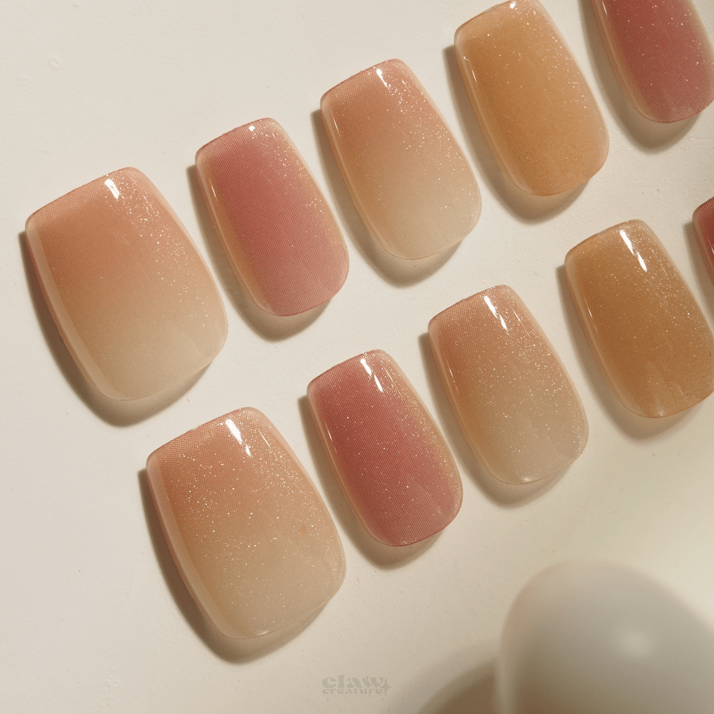 Sunset Elegance - Handmade Press on Nails by Clawcreature - Handmade Press - on Nails