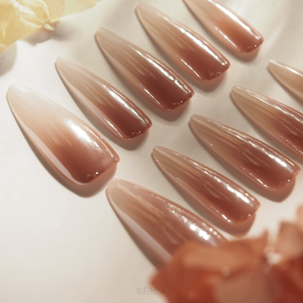 Sunset Glow - Handmade Press on Nails by Clawcreature - Handmade Press - on Nails