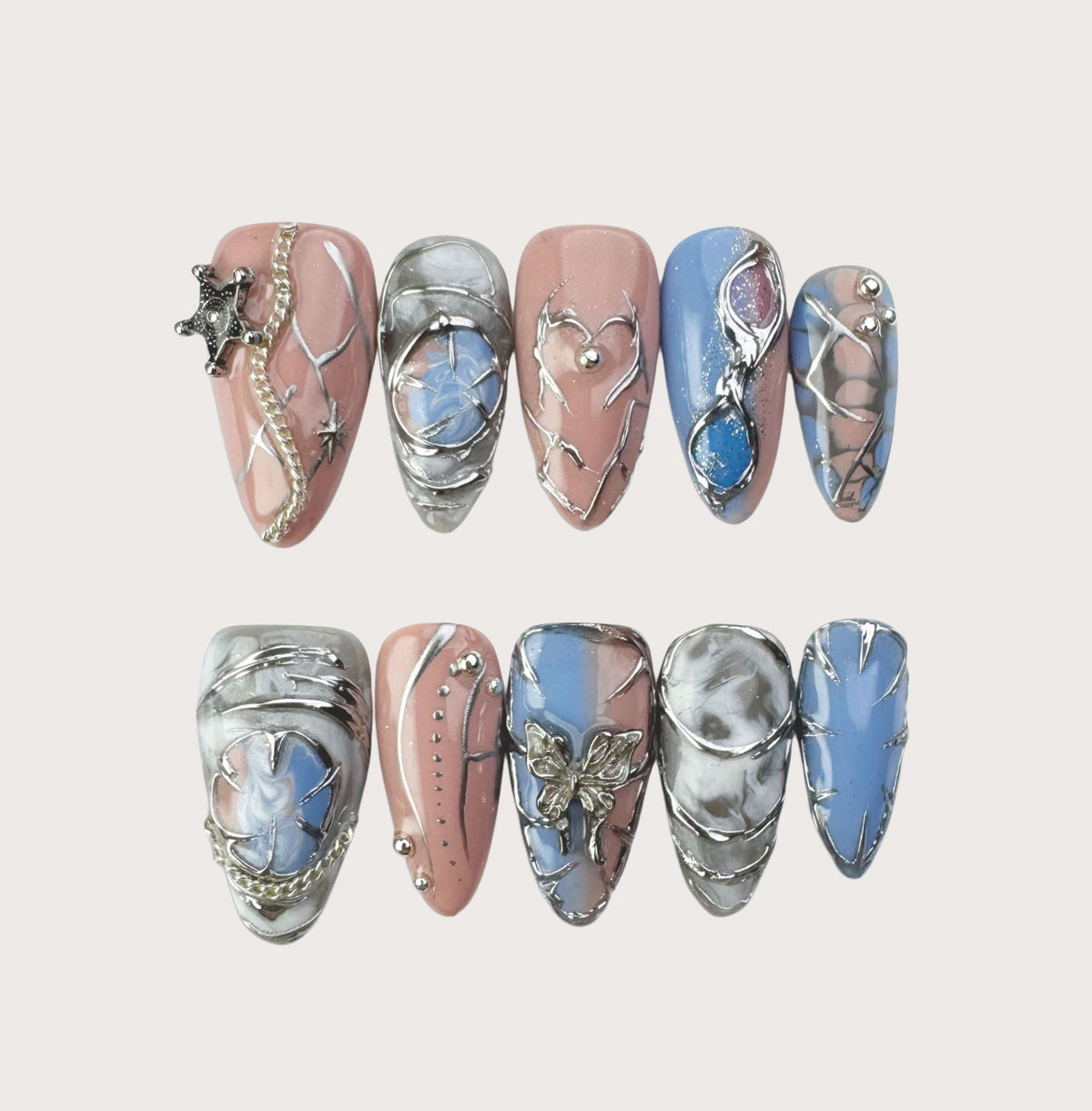 Twilight - Handmade Press on Nails by Clawcreature - Handmade Press - on Nails