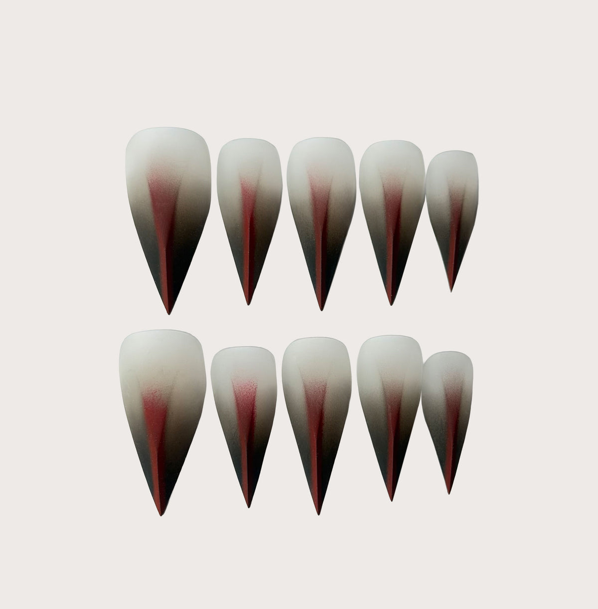 Vampire Kiss - Handmade Press on Nails by Clawcreature - Handmade Press - on Nails