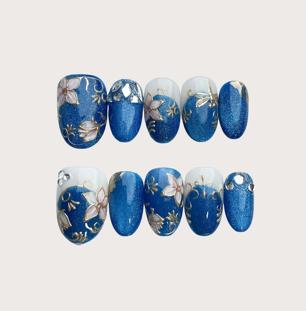Versailles - Handmade Press on Nails by Clawcreature - Handmade Press - on Nails