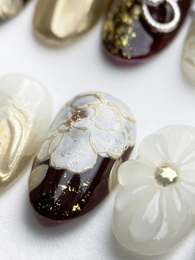 Wine & Dine - Handmade Press on Nails by Clawcreature - Handmade Press - on Nails