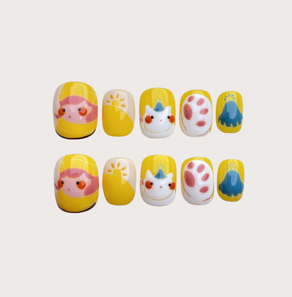 Winter Together Again - Handmade Press on Nails by Clawcreature - Handmade Press - on Nails