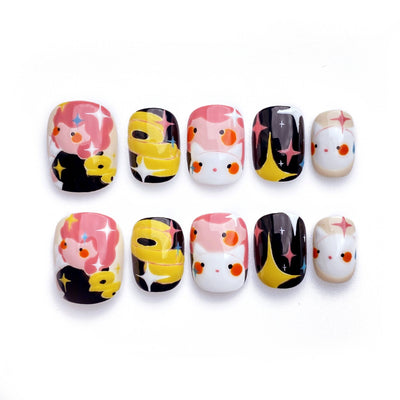 Wound Up Heart - Handmade Press on Nails by Clawcreature - Handmade Press - on Nails